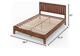 ZINUS Vivek Deluxe Wood Platform Bed Frame with Headboard, Wood Slat Support, No Box Spring Needed, Easy Assembly, Queen