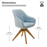 Art Leon Mid Century Modern Desk Chair No Wheels, Swivel Accent Chair with Solid Wood Legs