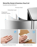 Kitchen Trash Can, 2 x 8 Gallon (2 x 30 L) Stainless Steel Trash and Recycle Bin Combo with Soft-Close Lid