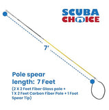 Scuba Choice Hybrid Hawaiian Sling Travel Spearfishing Pole Spear with 3 Prong Tip (3-Piece), 7-Foot, Yellow Scuba Choice