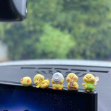 5 Pcs Cute Car Dashboard Accessories - Funny Duck Car Rear View Mirror Accessories for Women Girls Dashboard Home Garden Office Decorations