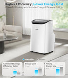 12,000 BTU Portable Air Conditioner Cools Up to 550 Sq.Ft, Auto-Evaporation Low Noise Portable AC Unit with Remote Control Fits for Large Room, Office, Garage, White