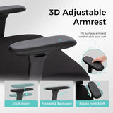 ALPHA HOME Heavy Duty Office Chair Ergonomic, Mid Back Mesh Computer Chair with Lumbar Support, Desk Chair Adjustable Armrest & Seat Cushion, SGS Certified