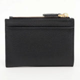Prada Nero Black Vitello Grain Leather Zip Top Card Wallet