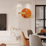 PSYCHE GOD Large Gold Round Decorative Wall Clock Silent Modern Metal Wall Art Decor for Living Room Office Bedroom Kitchen Hotel Cafe 40" × 25"