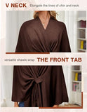 PULI Women's Elegant Shawl Wraps Soft Open Front Poncho Sweater for Spring Fall Winter caramel