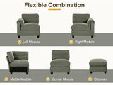 HAOMARKETS 135” Modular Sectional L Shaped Corner Sofa with Movable Ottoman