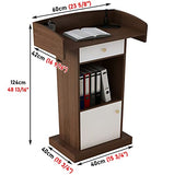 BIBOYA Podium Heavy Duty Lectern Stand Podium, Large Storage Area Speaking Lectern Laptop Stand for Churches Office