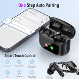 Wireless Earbuds, Bluetooth 5.4 Headphones with Multifunctional Touch Screen