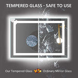 LED Bathroom Mirror 48"X36" with Front Light and Backlit | Stepless Dimmable, Anti-Fog