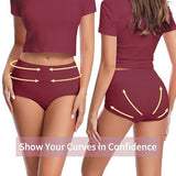 CleainKorte Plus Size Cotton Underwear for Women High Waisted Briefs Full Coverage Underwear Breathable 5 Pack 2XL