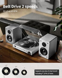 ANGELS HORN Hi-Fi Bluetooth Turntable with Speakers, AT-3600L Record Player