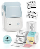 NIIMBOT B1 Label Maker Machine, Thermal Label Printer Easy to Use for Office, Home, Business, Came with 3 Roll Labels(Light Blue)