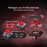 Redragon K618 PRO 3-Mode Wireless RGB Mechanical Keyboard, BT/2.4Ghz/Wired Low Profile Win/Mac Gaming Keyboard