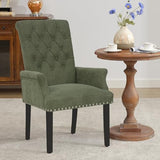 adochr Upholstered Fabric Accent Dining Chair, Arm Dining Chair with Elegant Tufted Club for Dining Room