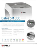 Dahle ShredMATIC SM 300 Auto Feed Paper Shredder, 300-Sheet Capacity, Cross-Cut, P-4 Security, Jam-Free & Oil-Free