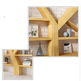 Wooden Bookshelf Floor Standing Bookcase Tree-Shaped Wall Display