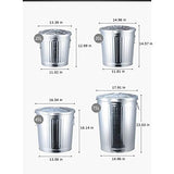 This 35L Kitchen Trash Can with Lip - Round Galvanized Recycling Bin for Patios Bathrooms & Par - Waste Bin