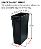 Rubbermaid Commercial Products Slim Jim Trash/Garbage Can with Venting Channels, 23-Gallon, Green