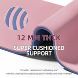 onlyhe Extra Thick 12mm TPE Exercise Yoga Mat with Strap, 1/2 Inch Non-slip Workout Mat for gymnastics, Pilates, Home, Workout, Gym Floor Fitness (Pink + Navy Blue)