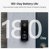 Doorbell Camera Wireless, Battery-Powered Video Doorbell, 2K Resolution,Support Local Storage