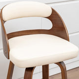 WUPOTO Mid Century Bar Stools with Walnut Bentwood Frame, 29.5" Bar Height