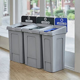 Big Trash Can, 3 in 1 Recycling Station with Lid, Recycle Bin, Exterior Trash Can