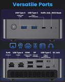 Getorli Mini PC AMD Ryzen 7 8745HS CPU Radeon 780M Graphics Compact Gaming PC 16GB DDR5 RAM 1TB NVMe SSD Small Desktop Computer Dual 2.5GLAN 4K HDMI DP Micro PCs WiFi 6 BT5.3 Prebuilt OS Office Home