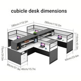 STLWR Cubicle Desks with Privacy Screens (4 People