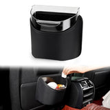 1797 Car Trash Can for Back Seat, Automotive Garbage Bin Clip on Front Seat Back, PU Leather with Leakproof Removable Plastic Liner