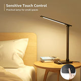 Lepro LED Desk Lamp for Home Office, 9.5W 750LM Metal Touch Control Desk Light, 5 Color Modes 5 Brightness Level, Black