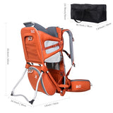 WIPHA Baby Backpack Carrier, Adjustable Child Carrier with Sunshade, Lightweight Hiking Carrier for Toddlers, Breathable Design, Large Storage, Travel & Camping (Orange)