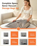 LetSpace Vacuum Storage Bags with Electric Pump,Covers -60kPa Vacuum Seal Bags for Clothing Devices, Travel Bags with Portable Cordless Pump Included, Compatible with Bags 15 Combo Set
