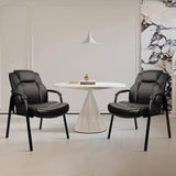 CLATINA Big & Tall 500 lb. Guest Chair, Leather Reception Chairs with Padded Arm Rest for Waiting Room Office Home and Meeting Conference-Black, 4 Pack