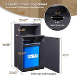 Trash Can Cabinet, Commercial Trash Cans 32 Gallon Wooden Trash Can and Garbage Receptacle with Tray Holder, Door