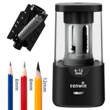 Tenwin Electric Pencil Sharpener - Auto Stop, Sharp & Fast, for 6-12mm Colored Pencils