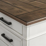 Ashford & Sons 42" Wood Lateral File Cabinet, Knotty Oak Veneer, Rustic White