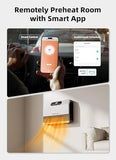 Brightown Wall Heater, Heater for Indoor Use 1500W, 5 Optional Modes, Adjustable Thermostat, Easy Mount Home Space Heater for Bedroom Bathroom with Remote Control, 12H Timer, Works with Alexa, White