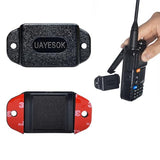UAYESOK Handheld Radio Walkie Talkie Car Holder, HT Speaker Mic Holding Mount, Adhesive Back Screw Fixation (2 Packs)