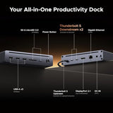 Maxidok Thunderbolt 5 Hub Revodok 10 in 1, 120Gbps with 3×TBT5 (Single 8K / Dual 6K), 140W Total Power
