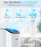 14,000 BTU Portable Air Conditioner with WiFi & Remote Control, Cools Up to 700 Sq.Ft