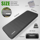 NYECHTO Self Inflating Sleeping Pad for Camping, 4" Extra-Thick Memory Foam Camping Mattress with Electric Pump, Fast Inflate & Deflate, 9.5 R-Value Insulated Camping Pad for Car Travel Tent Cot, Grey