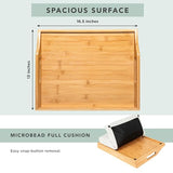 HOME Bamboo Wood Bed Tray, Lap Desk with Detachable Cushion