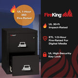 FireKing Vertical 2 Drawer Legal Fire Safe File Cabinet with Key Lock