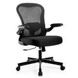 ALPHA HOME Office Chair Ergonomic, Mesh Computer Chair with Lumbar Support Executive Stool with Flip-up Armrest & Padded Cushion, BIFMA & SGS Certified