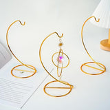 H&D HYALINE & DORA 3 Pack 9" H Ornament Display Stand Iron Hanging Stand Ornament Hanger Holder Decor Display Holder Hook for Glass Globe Air Plant Terrarium Table Decor(Gold)
