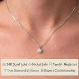 1.0 Carat To 2.0 Carat 14K Gold Lab Grown Diamond Necklace