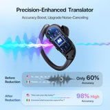 AI Translation Earbuds Real-Time: 166 Languages Audifonos Traductores Inglés Español, 60 Hours Battery - Seamless Translator Headphones, Black