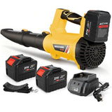 Electric Leaf Blower Cordless, Battery Powered Leaf Blower with 2 x 6.0Ah Batteries and Charger, 6 Speed Mode, 650 CFM 280 MPH Lightweight Leaf Blowers