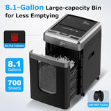 BONSEN 300-Sheet Auto Feed Micro-Cut 2-in-1 Paper Shredder for Office, 60-Mins Heavy Duty Shredder, P-4 High Security, 58dB Super Quiet